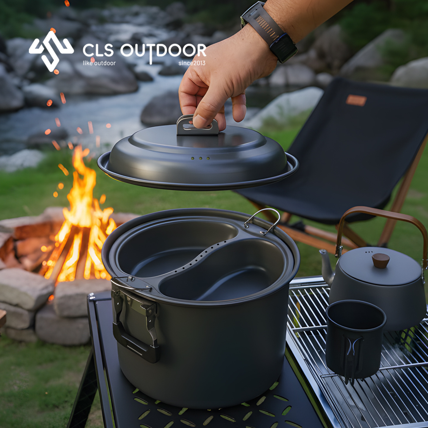 Camping Cooking Pot Large - Набор для приготовления пищи на пару