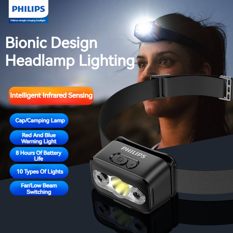 Camping Cooking Fish - Philips светодиодный налобный фонарь с датчиком,