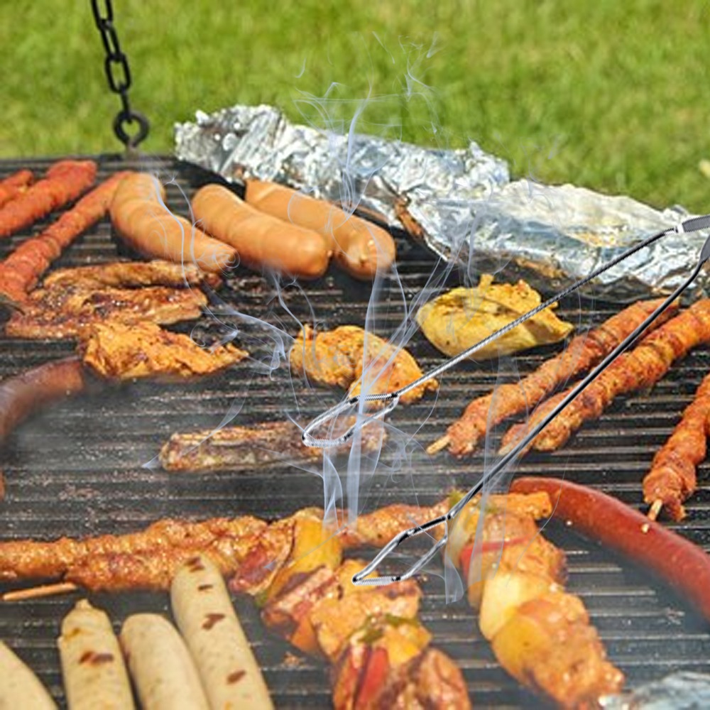 Camping Cooking Tips - Щипцы для барбекю 16 дюймов, серебристые,