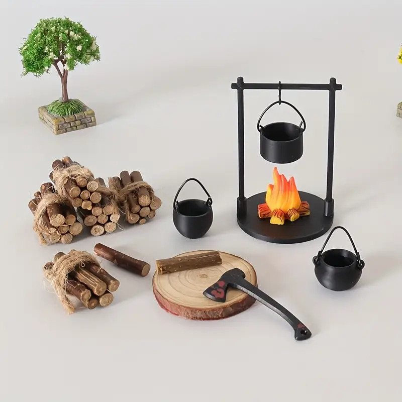 Camping Cooking Device - Мини-костер, подвесная плита, горшок, кукольный домик,