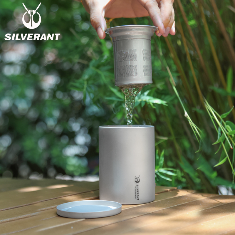 Pocket Coffee Maker - Титановая двухэтажная кружка для кофе и