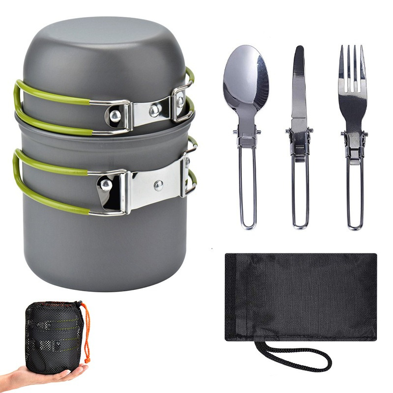 Портативный набор походной пос – обзор и цена Camping Lightweight Cooking Pot