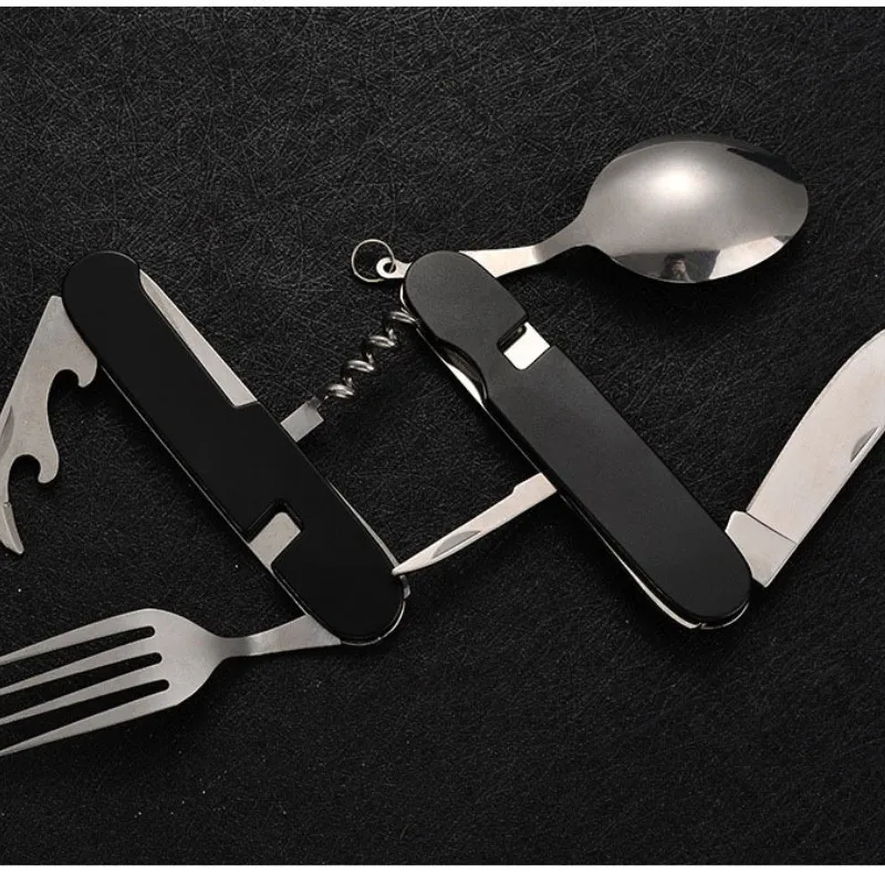 Складная посуда 4 в 1, съемная – обзор и цена Camping Cooking Knife