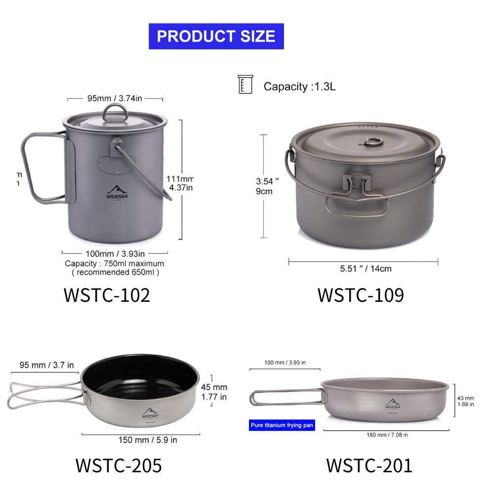 Widesea посуда для кемпинга, т – обзор и цена Mess Kit Titanium