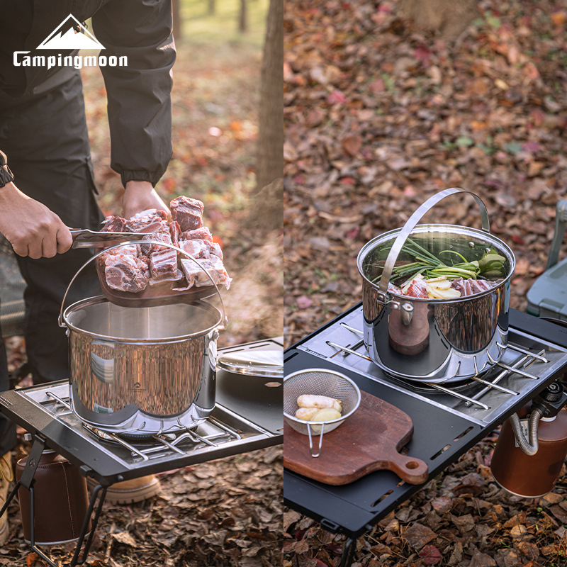 CAMPINGMOON CC-24, нержавеющая – обзор и цена Camping Cooking Pot Large